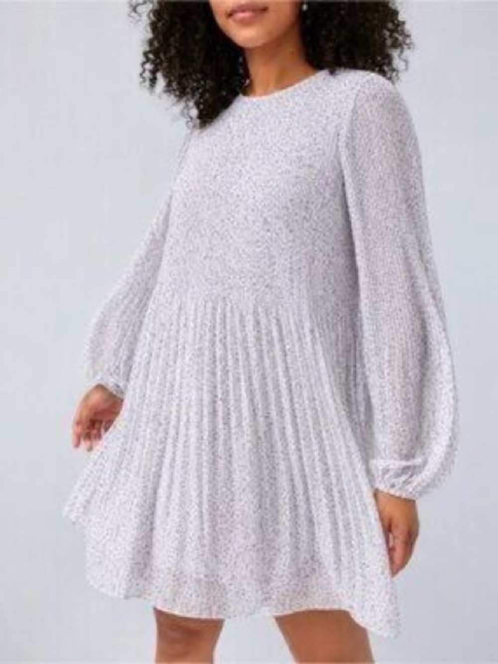 Wilfred Floral Daydreamer Pleated Long-Sleeve Mini Dress